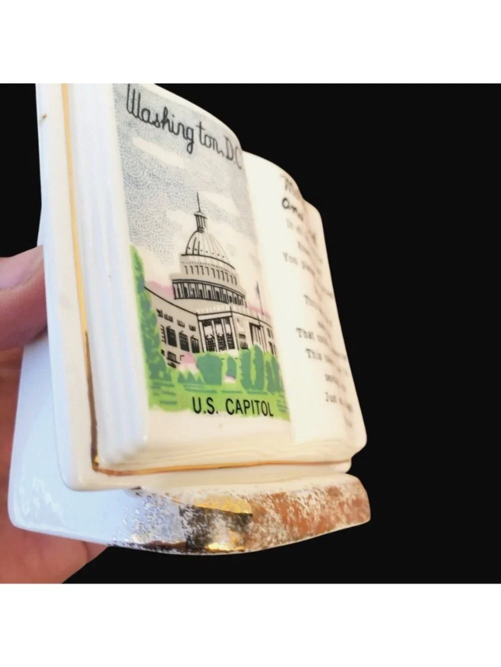 US Capitol Washington DC Souvenir Souvenir Remembrance Vase 1960s